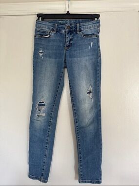 GAP Kids Distressed Skinny Jeans - Light Blue Denim